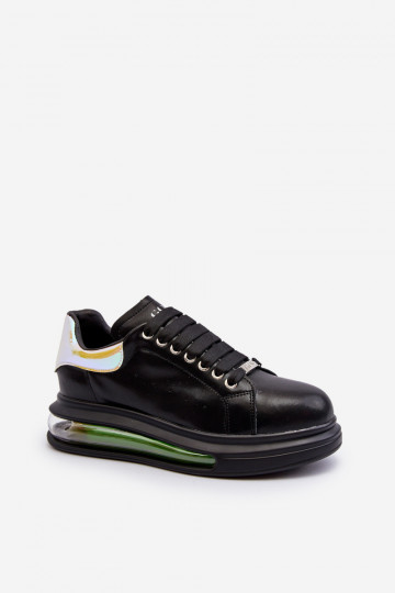 Scarpe sportive in pelle per donne GOE NN2N4030 nere 2
