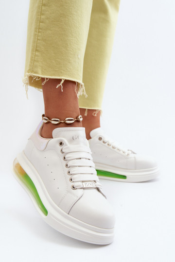 Scarpe sportive in pelle per donne GOE NN2N4029 bianche