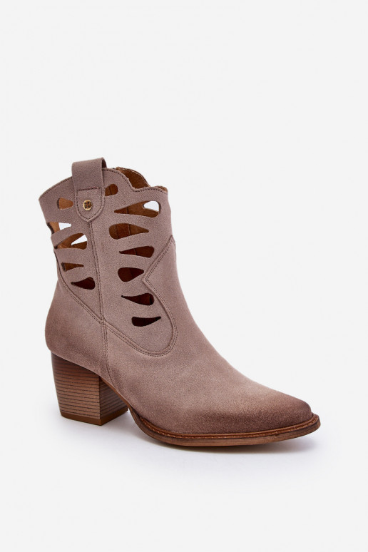 Pelle Stivali Con ritagli Deveciejka 06412-04 beige Pelle Stivali Con ritagli Deveciejka 06412-04 beige