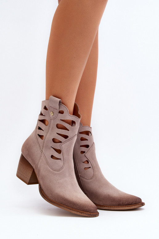 Pelle Stivali Con ritagli Deveciejka 06412-04 beige Pelle Stivali Con ritagli Deveciejka 06412-04 beige