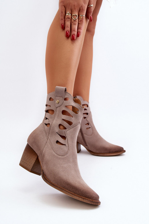 Pelle Stivali Con ritagli Deveciejka 06412-04 beige Pelle Stivali Con ritagli Deveciejka 06412-04 beige