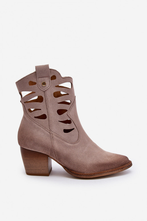 Pelle Stivali Con ritagli Deveciejka 06412-04 beige Pelle Stivali Con ritagli Deveciejka 06412-04 beige