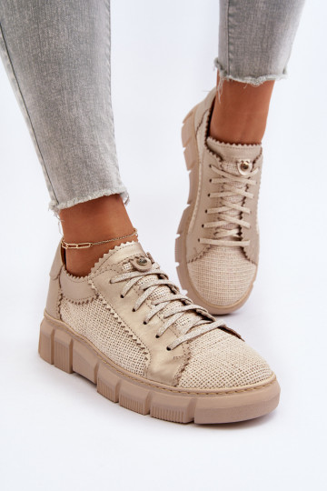 Scarpe da donna in pelle Tai turiciejka 05850-22 avorio