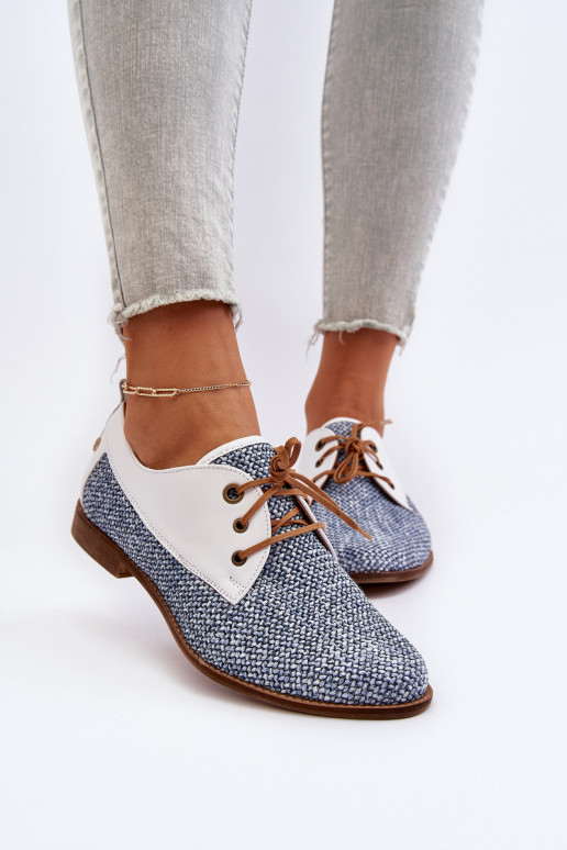 Pelle scarpe Femminile con tacchi larghi Deveciejka 06461-17 colore blu Pelle scarpe Femminile con tacchi larghi Deveciejka 06461-17 colore blu