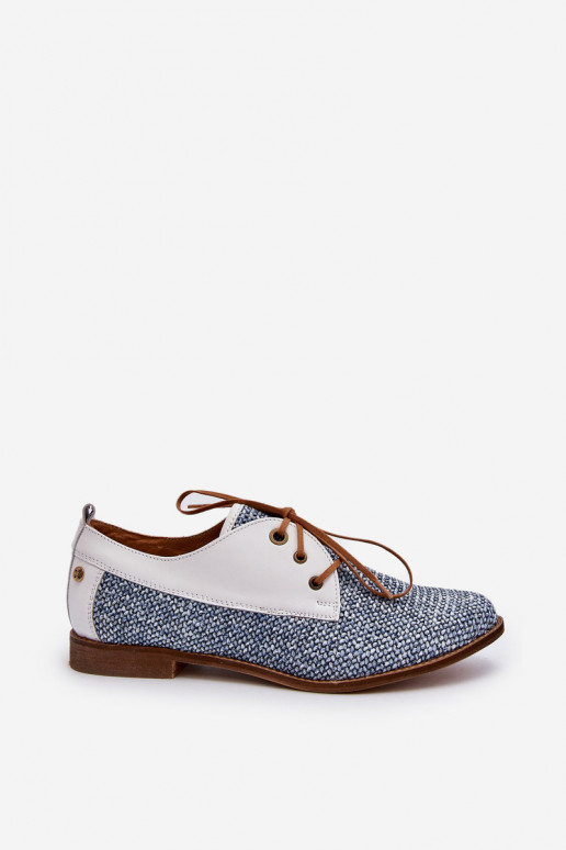 Pelle scarpe Femminile con tacchi larghi Deveciejka 06461-17 colore blu Pelle scarpe Femminile con tacchi larghi Deveciejka 06461-17 colore blu