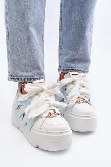 Scarpe sportive Zazoo 2F-7033 con piattaforma blu