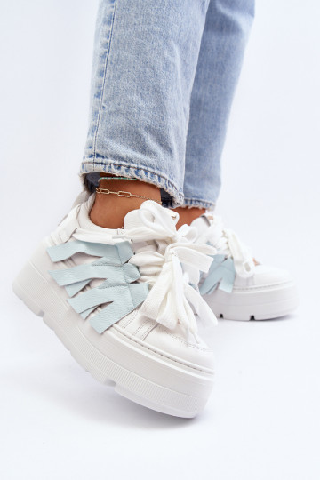 Scarpe sportive Zazoo 2F-7033 con piattaforma blu 2