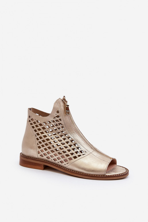 Zazoo 977/L Pelle Sandali traforati Al Castello colore dorato Zazoo 977/L Pelle Sandali traforati Al Castello colore dorato