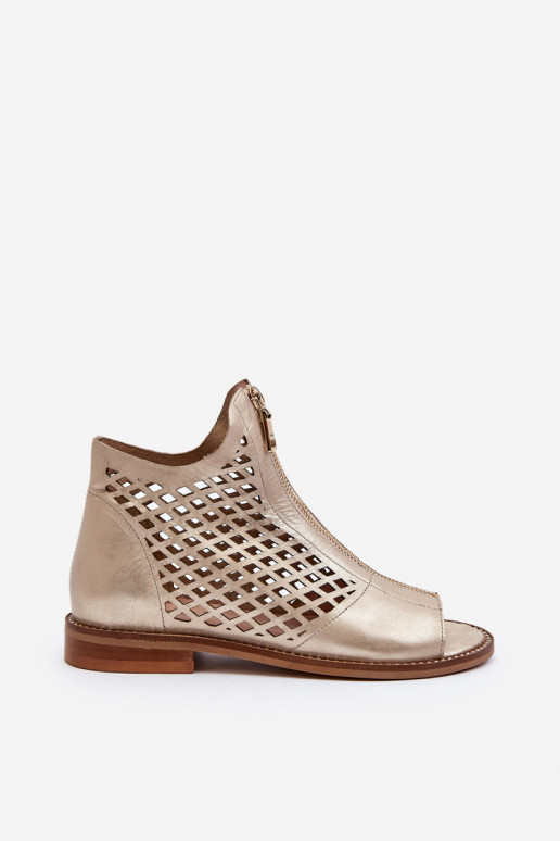 Zazoo 977/L Pelle Sandali traforati Al Castello colore dorato Zazoo 977/L Pelle Sandali traforati Al Castello colore dorato