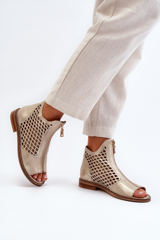 Zazoo 977/L Pelle Sandali traforati Al Castello colore dorato Zazoo 977/L Pelle Sandali traforati Al Castello colore dorato