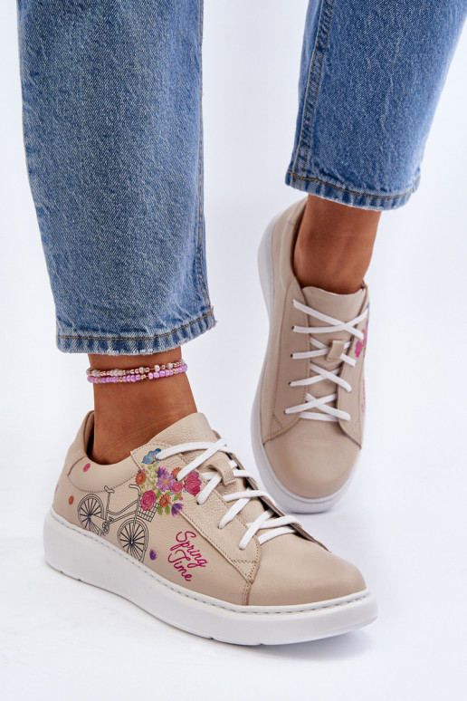 Zazoo 024/TAMARA Femminile Scarpe modello sneakers Pelle beige Zazoo 024/TAMARA Femminile Scarpe modello sneakers Pelle beige