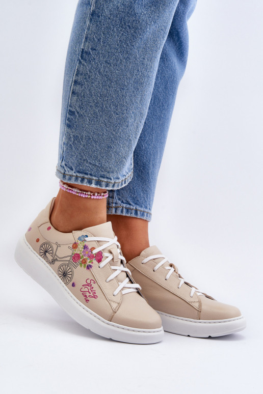 Zazoo 024/TAMARA Femminile Scarpe modello sneakers Pelle beige Zazoo 024/TAMARA Femminile Scarpe modello sneakers Pelle beige