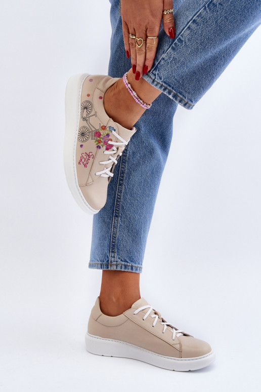 Zazoo 024/TAMARA Femminile Scarpe modello sneakers Pelle beige Zazoo 024/TAMARA Femminile Scarpe modello sneakers Pelle beige