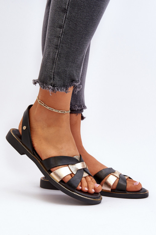 Zazoo 40382 Sandali da donna Pelle colore nero Zazoo 40382 Sandali da donna Pelle colore nero