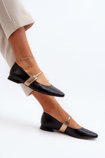 Ballerine da donna con tacco largo Laura Messi 2774 nere 2