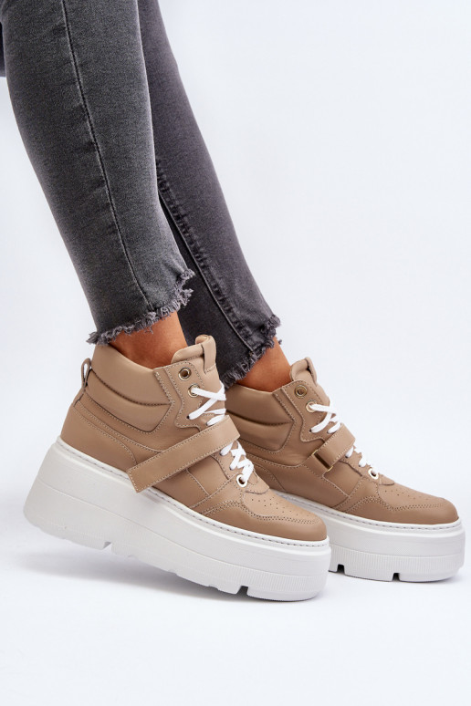 Zazoo 3450 Pelle Scarpe modello sneakers Femminile beige Zazoo 3450 Pelle Scarpe modello sneakers Femminile beige