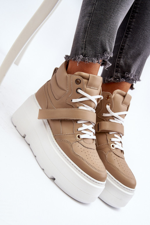 Zazoo 3450 Pelle Scarpe modello sneakers Femminile beige Zazoo 3450 Pelle Scarpe modello sneakers Femminile beige