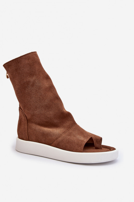 Zazoo 3441 Sandali da donna in camoscioCholeAka colore marrone Zazoo 3441 Sandali da donna in camoscioCholeAka colore marrone