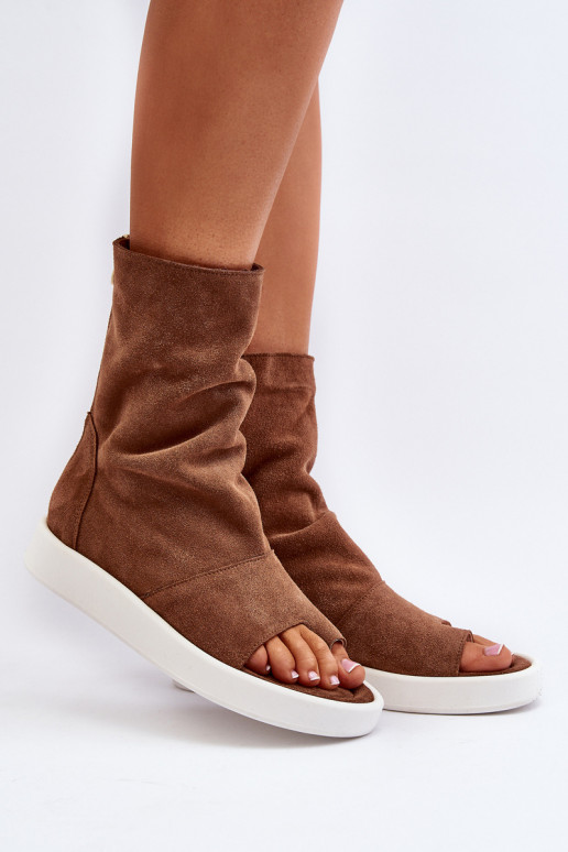 Zazoo 3441 Sandali da donna in camoscioCholeAka colore marrone Zazoo 3441 Sandali da donna in camoscioCholeAka colore marrone