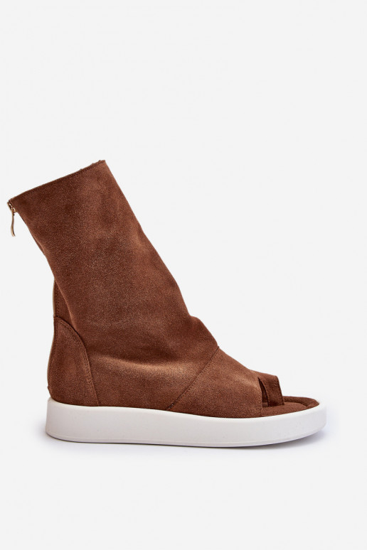 Zazoo 3441 Sandali da donna in camoscioCholeAka colore marrone Zazoo 3441 Sandali da donna in camoscioCholeAka colore marrone