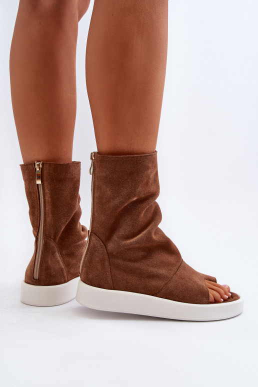 Zazoo 3441 Sandali da donna in camoscioCholeAka colore marrone Zazoo 3441 Sandali da donna in camoscioCholeAka colore marrone