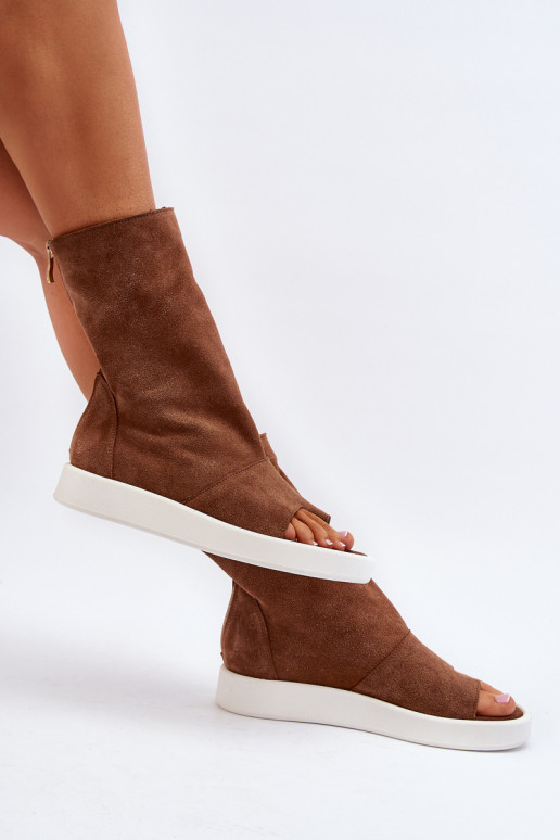 Zazoo 3441 Sandali da donna in camoscioCholeAka colore marrone Zazoo 3441 Sandali da donna in camoscioCholeAka colore marrone