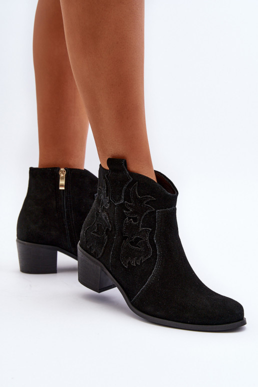 Zazoo 3426 Femminile Scarpe scamosciate stile coAboy colore nero Zazoo 3426 Femminile Scarpe scamosciate stile coAboy colore nero