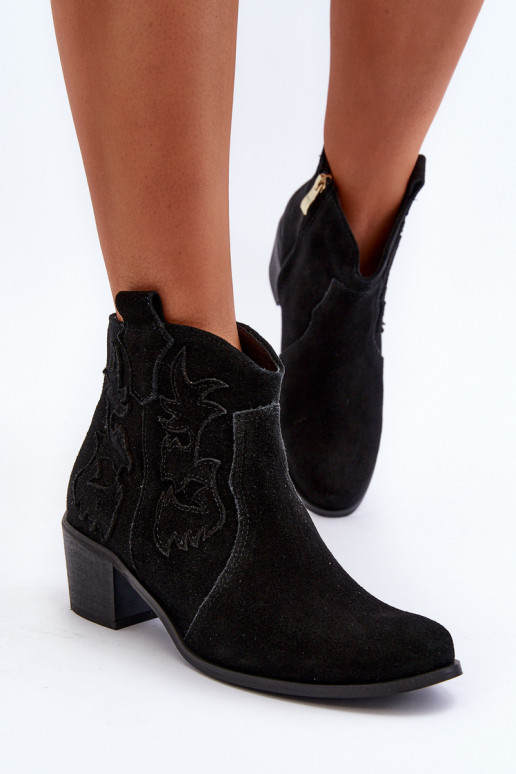 Zazoo 3426 Femminile Scarpe scamosciate stile coAboy colore nero Zazoo 3426 Femminile Scarpe scamosciate stile coAboy colore nero