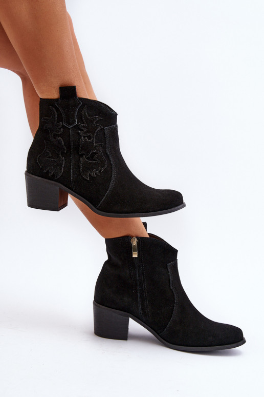 Zazoo 3426 Femminile Scarpe scamosciate stile coAboy colore nero Zazoo 3426 Femminile Scarpe scamosciate stile coAboy colore nero