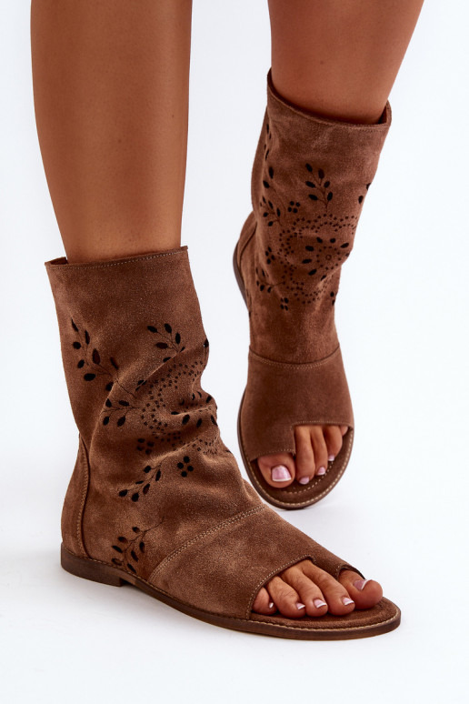 Zazoo 3437 Femminile Sandali in camoscio con uno stivale Al Castello colore marrone Zazoo 3437 Femminile Sandali in camoscio con uno stivale Al Castello colore marrone