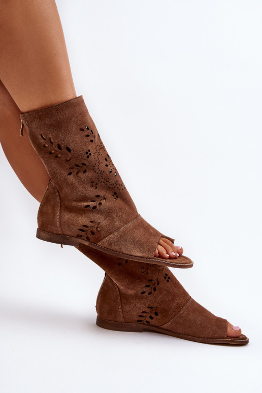 Zazoo 3437 Femminile Sandali in camoscio con uno stivale Al Castello colore marrone Zazoo 3437 Femminile Sandali in camoscio con uno stivale Al Castello colore marrone