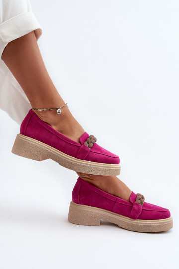 Zazoo 3429/IN Mocassini eleganti in suede rosa con ornamenti 2