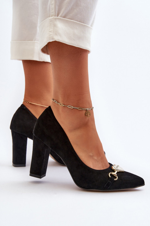 Zazoo 2453/OS Scarpe scamosciate con i tacchi con i cuori colore nero Zazoo 2453/OS Scarpe scamosciate con i tacchi con i cuori colore nero