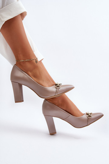 Zazoo 2453/OS Scarpe in pelle con tacco e cuoricini perlate 2