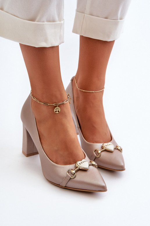 Zazoo 2453/OS Pelle Scarpe con i tacchi con i cuori madreperla Zazoo 2453/OS Pelle Scarpe con i tacchi con i cuori madreperla