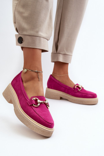 Zazoo 3429 Mocassini in suede rosa con ornamenti