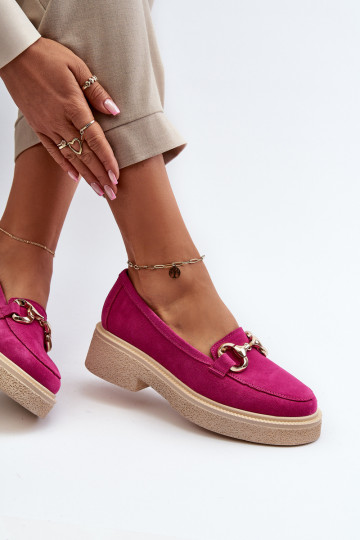 Zazoo 3429 Mocassini in suede rosa con ornamenti 2