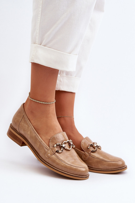 Pelle Femminile Mocassini laccati Laura Messi 2760 colore marrone