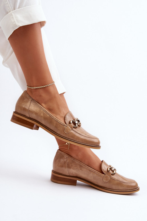 Pelle Femminile Mocassini laccati Laura Messi 2760 colore marrone