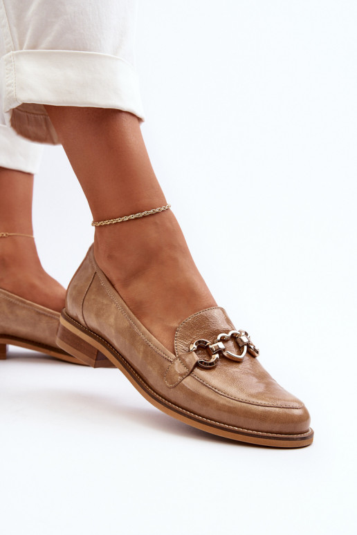 Pelle Femminile Mocassini laccati Laura Messi 2760 colore marrone