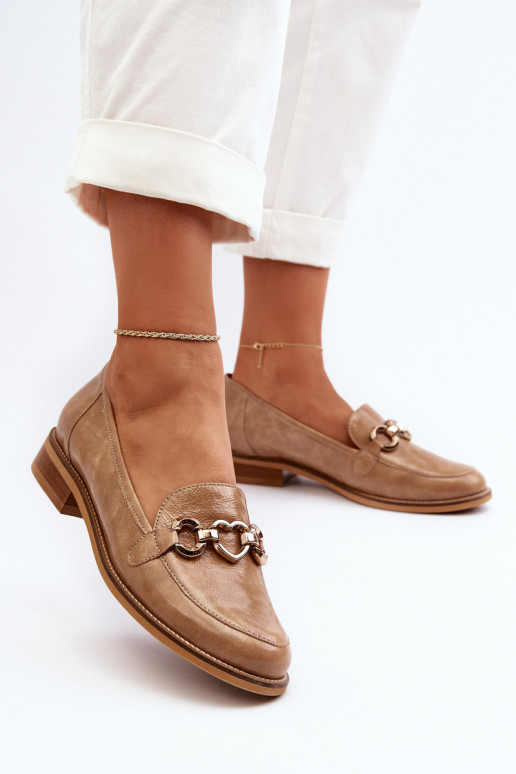 Pelle Femminile Mocassini laccati Laura Messi 2760 colore marrone