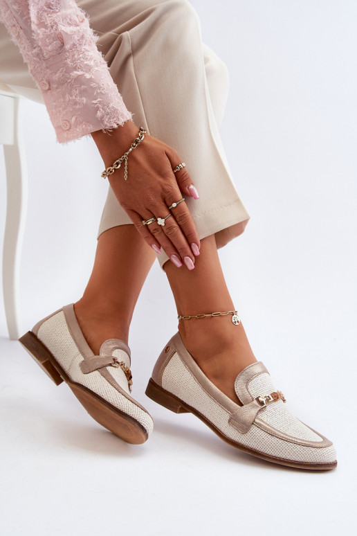 Pelle Mocassini con ornamenti colore dorato Deveciejka 06442-25 colore dorato Pelle Mocassini con ornamenti colore dorato Deveciejka 06442-25 colore dorato