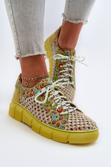 Scarpe in pelle da donna Tai turiciejka 05850-09 color lime