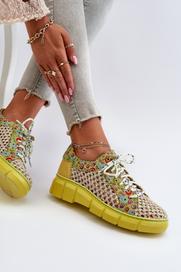Scarpe in pelle da donna Tai turiciejka 05850-09 color lime 2