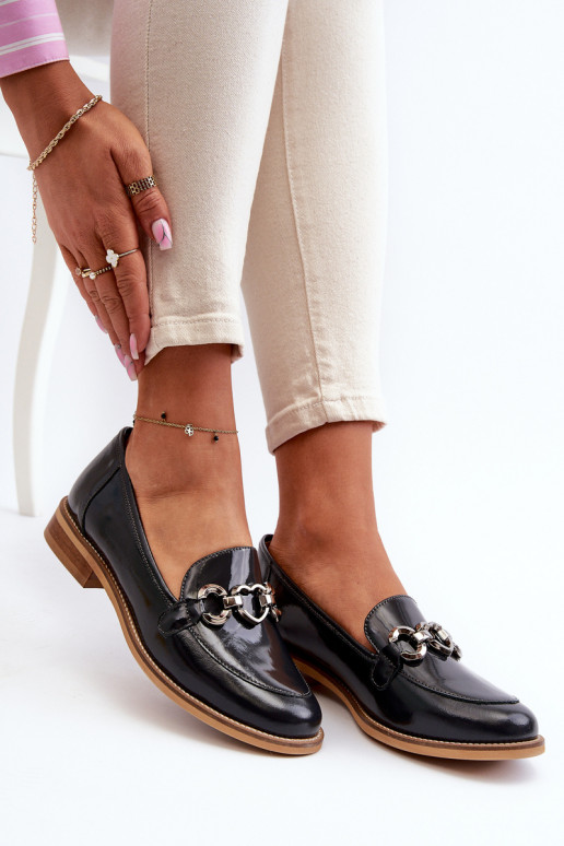 Pelle Femminile Mocassini laccati Laura Messi 2760 blu scuro Pelle Femminile Mocassini laccati Laura Messi 2760 blu scuro