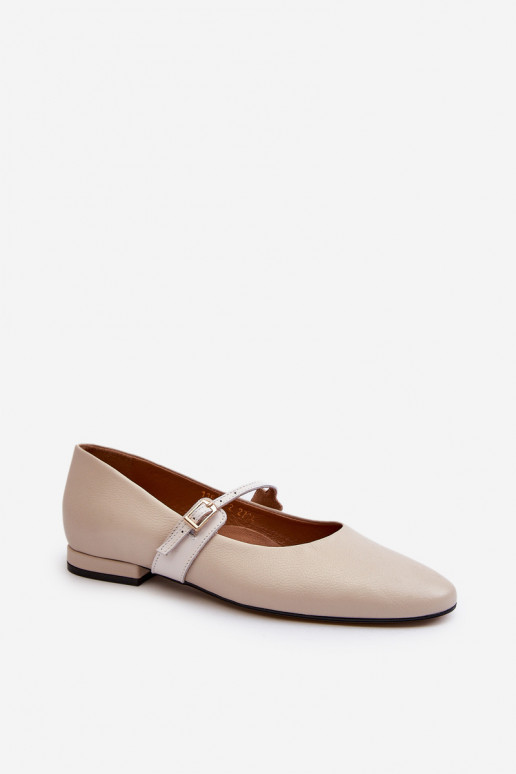 Ballerine Femminile con tacchi larghi Laura Messi 2774 beige Ballerine Femminile con tacchi larghi Laura Messi 2774 beige