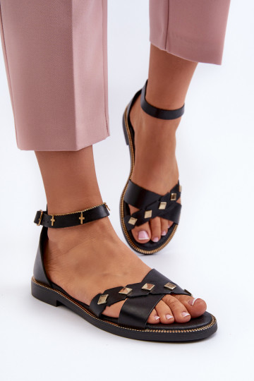 Sandali piatti da donna Zazoo 40378 neri
