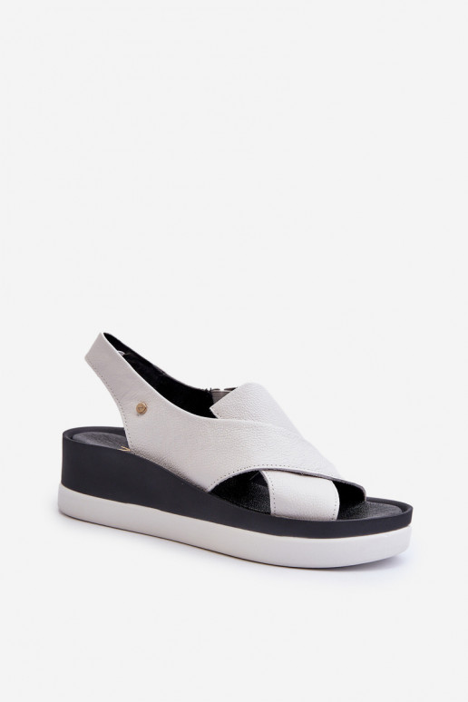 Zazoo 40256 Pelle Sandali con plateau Colore bianco Zazoo 40256 Pelle Sandali con plateau Colore bianco