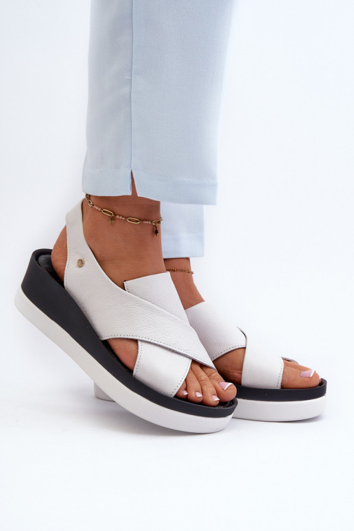 Zazoo 40256 Pelle Sandali con plateau Colore bianco Zazoo 40256 Pelle Sandali con plateau Colore bianco