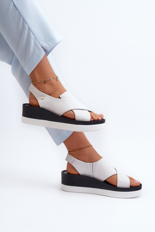 Zazoo 40256 Pelle Sandali con plateau Colore bianco Zazoo 40256 Pelle Sandali con plateau Colore bianco